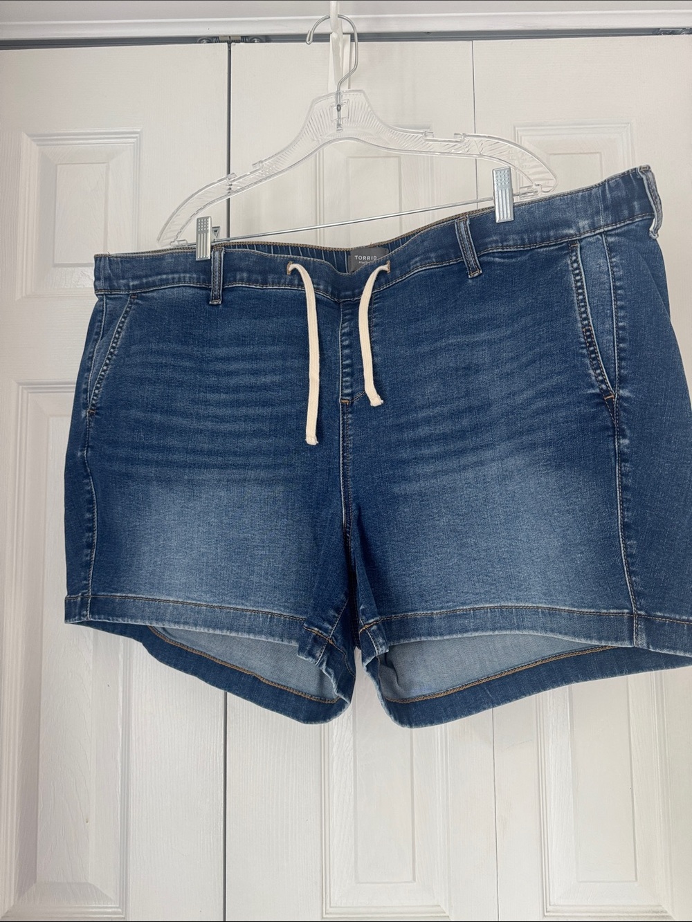 torrid Dark Blue Denim Drawstring Shorts